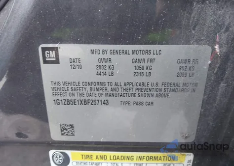2011 Chevrolet Malibu Ls from USA, damaged, VIN 1G1ZB5E1XBF257143